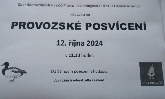 Posvícení v Provozi 12.10.2024