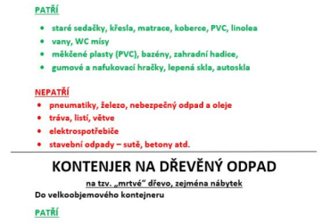 Kontejner na velkoobjemový komunální odpad + kontejner na dřevěný odpad v PROVOZI