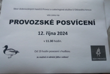 Posvícení v Provozi 12.10.2024